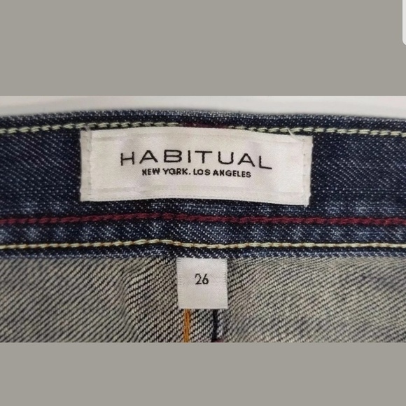 Habitual Sz 26 Jeans Slim Straight Leg Low Rise Dark Wash Y2K 90s - Picture 5 of 8